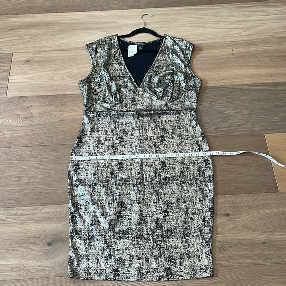 Forever 21 Plus Size 2X Black Gold Metallic Foil Dress NWT - Picture 8 of 11